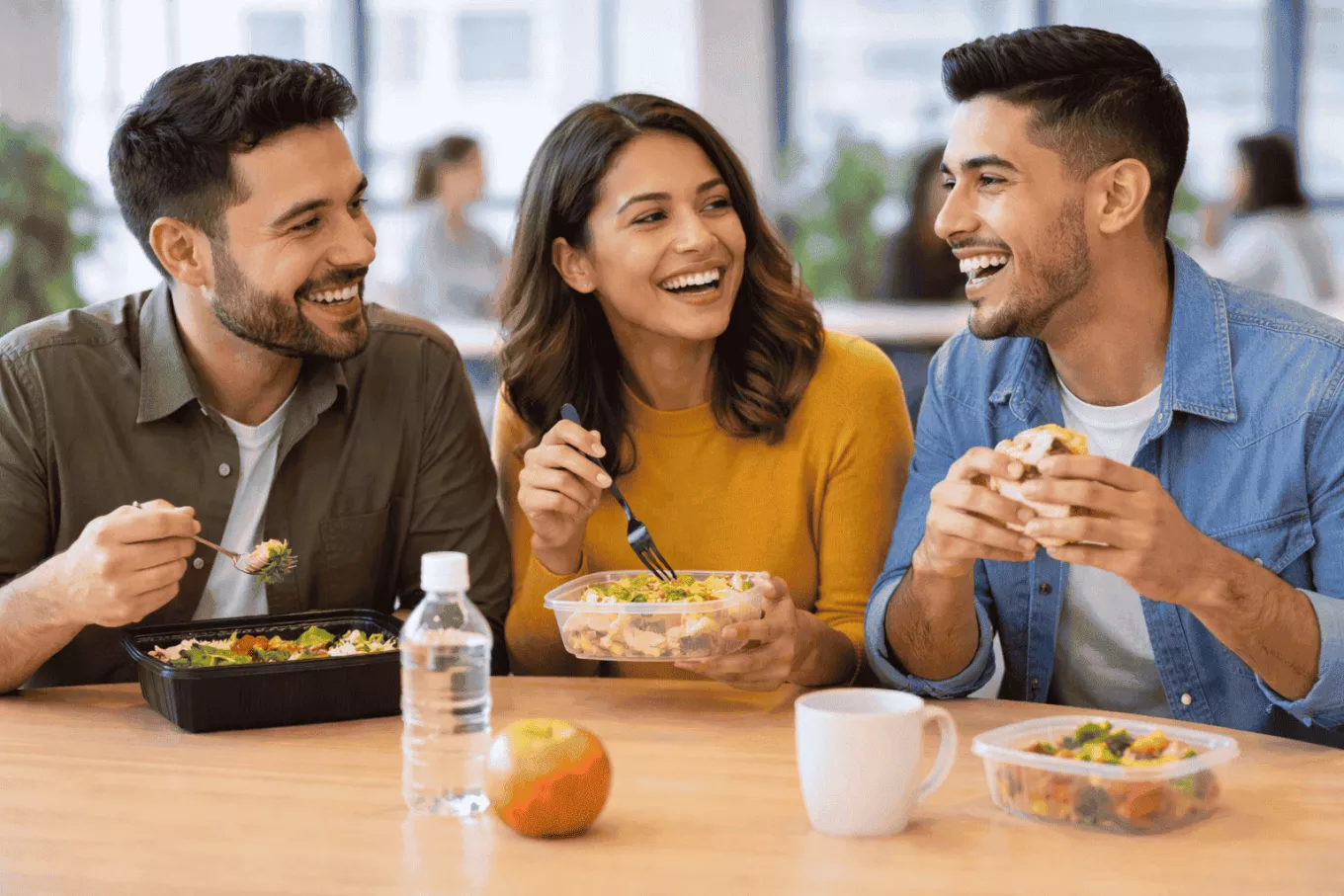 hora de la comida en la oficina